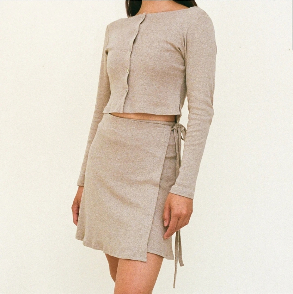 SALTER HOUSE ORGANIC COTTON WRAP SKIRT IN BUTTERSCOTCH